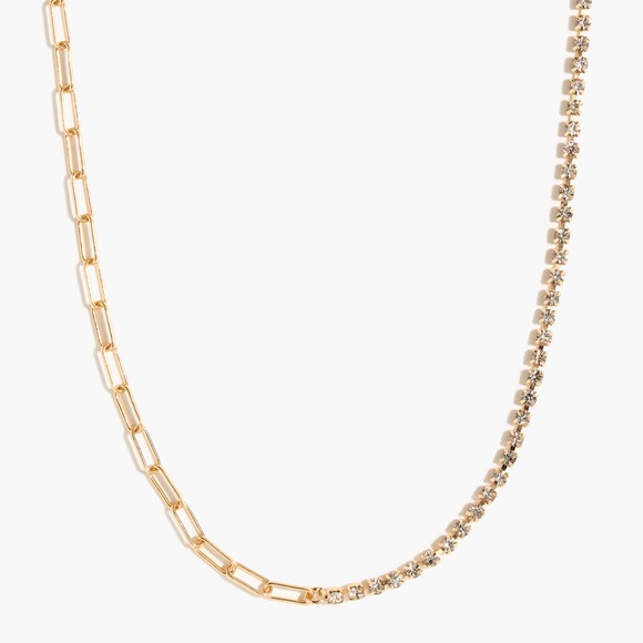 J. Crew Jewelry - J.Crew Crystal and Paper Clip Chain Choker Necklace